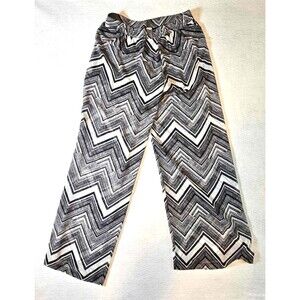 Bisou Bisou Wide Leg Pants Sheer Overlay w/ Shorts Medium Elastic Waist